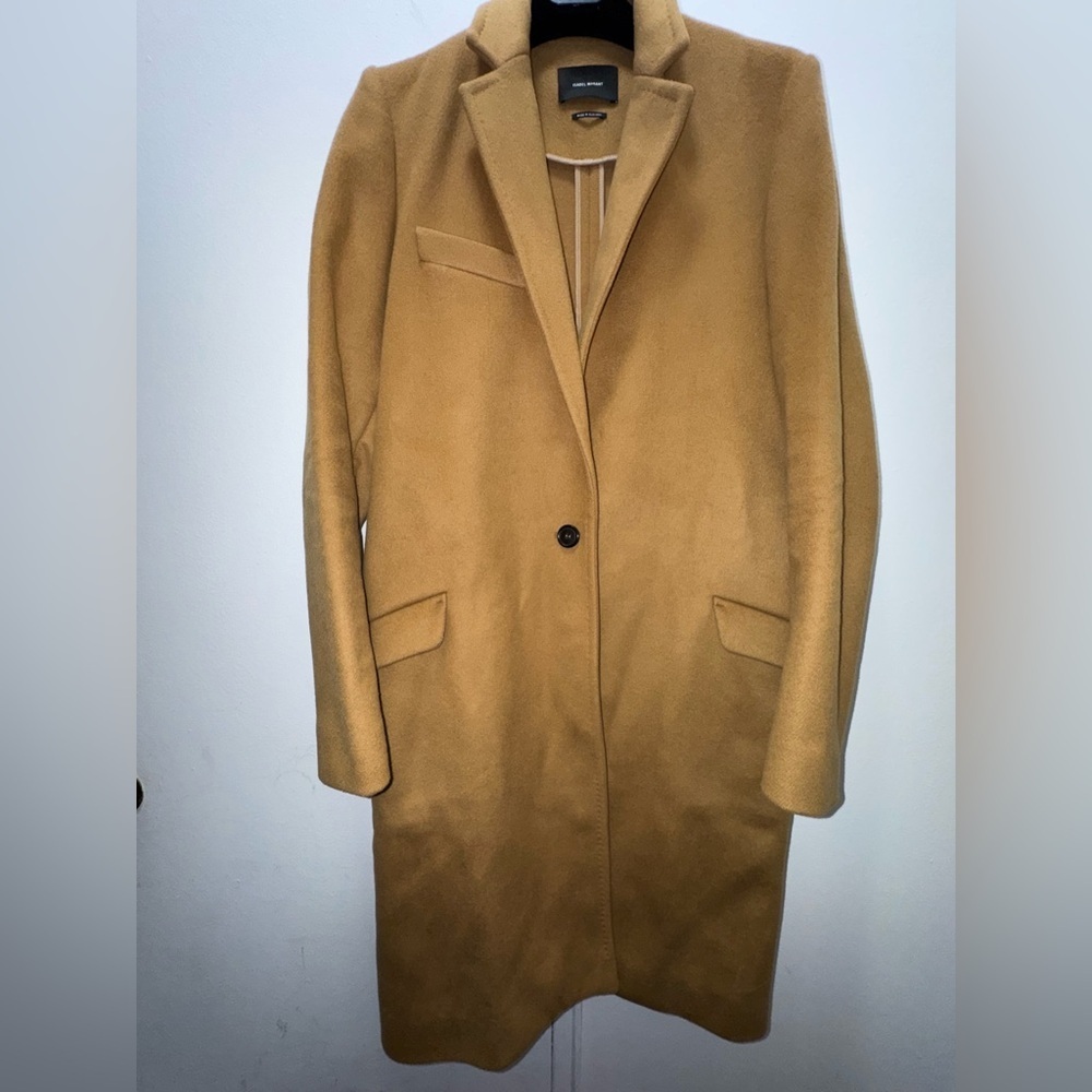 Isabel Marant Gabriel Caramel Cashmere & Wool Camel Coat FR 40 / US 8 - Picture 5 of 8